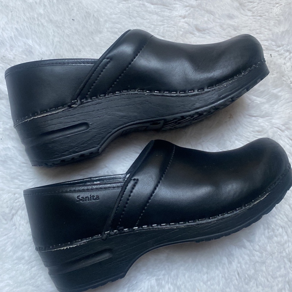 Sanita 7.5 - 8 (38)Clogs Comfort Professional Shoes Black Nursing Walking
